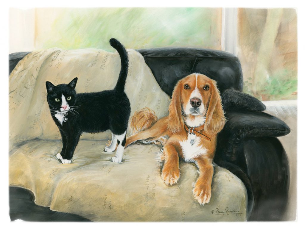 Spaniel & Cat Painting Bedford
