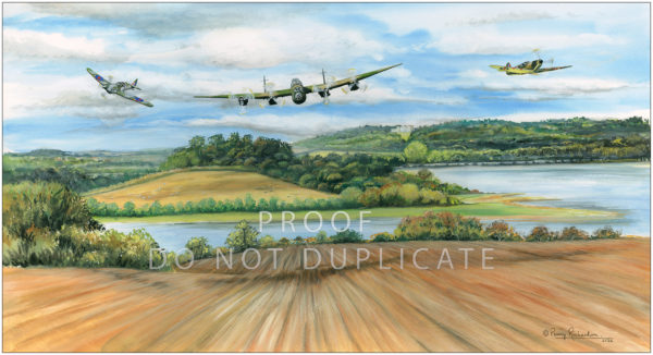 Lancaster, Spitfire & Hurricane over Rutland Water